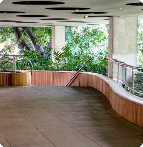 stairway with plants