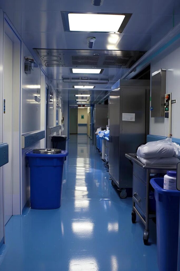 Visual representation of medical instrument reprocessing steps in a healthcare setting