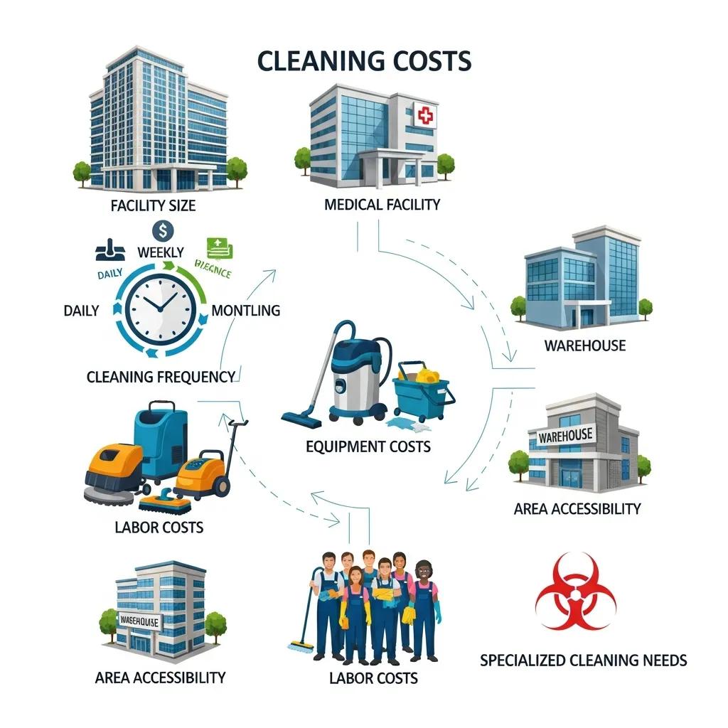 Key factors that change commercial cleaning costs: size, type and frequency