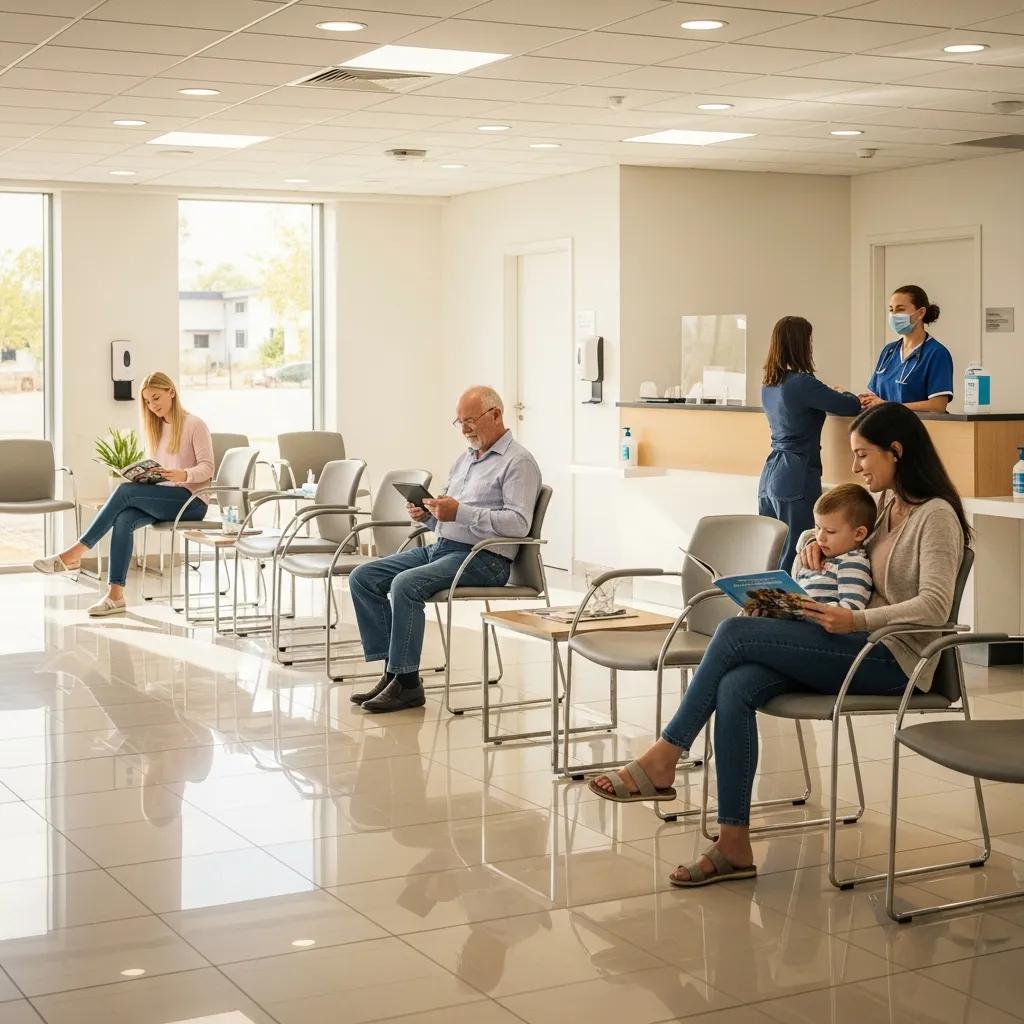 A spotless medical centre waiting area showing how consistent cleaning supports patient confidence and safety