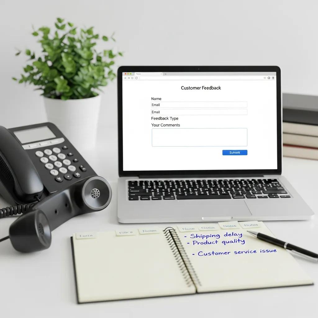 Communication channels for customer feedback: phone, web form and supervisor notes
