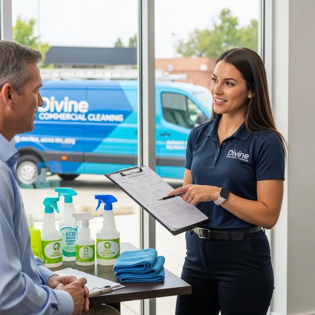 Divine assessor reviewing a client's premises to prepare a tailored quote