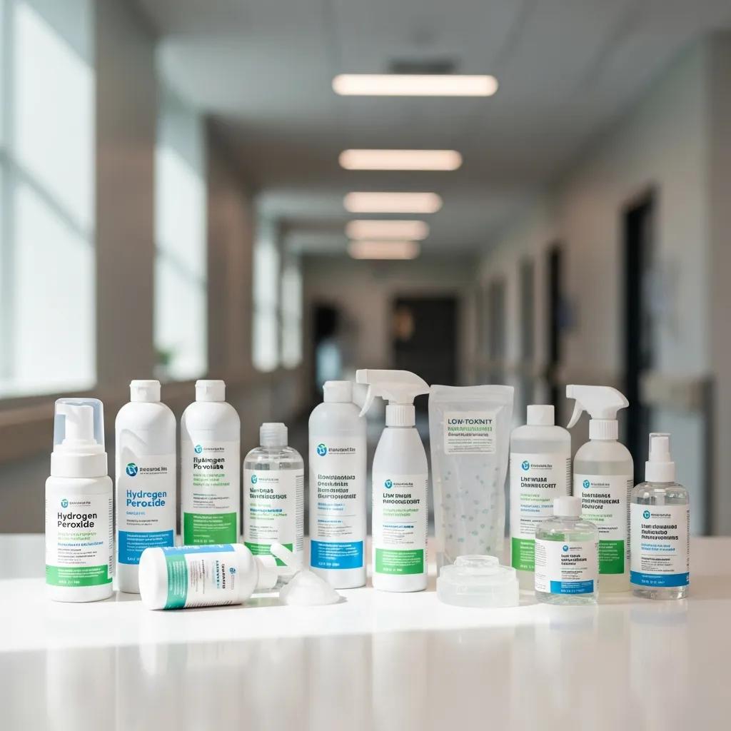 Eco-friendly cleaning products for medical centres highlighting safety and effectiveness