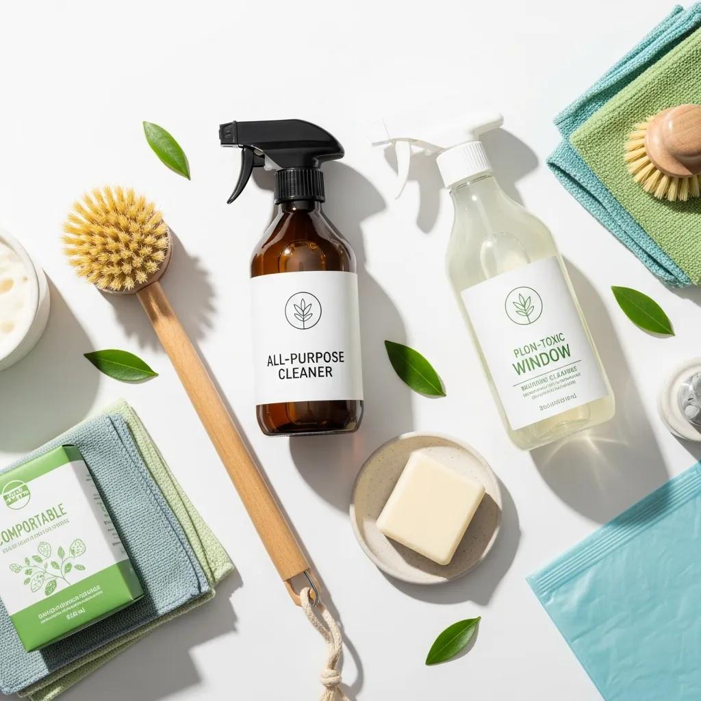 Range of eco-friendly cleaning products used by a commercial team