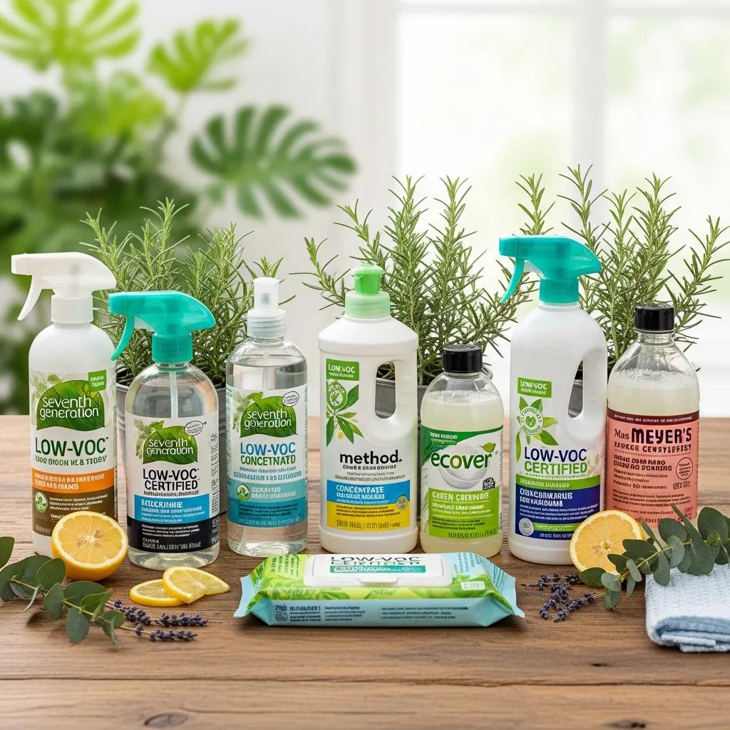 Eco-friendly cleaning products highlighting sustainable practices in school cleaning services