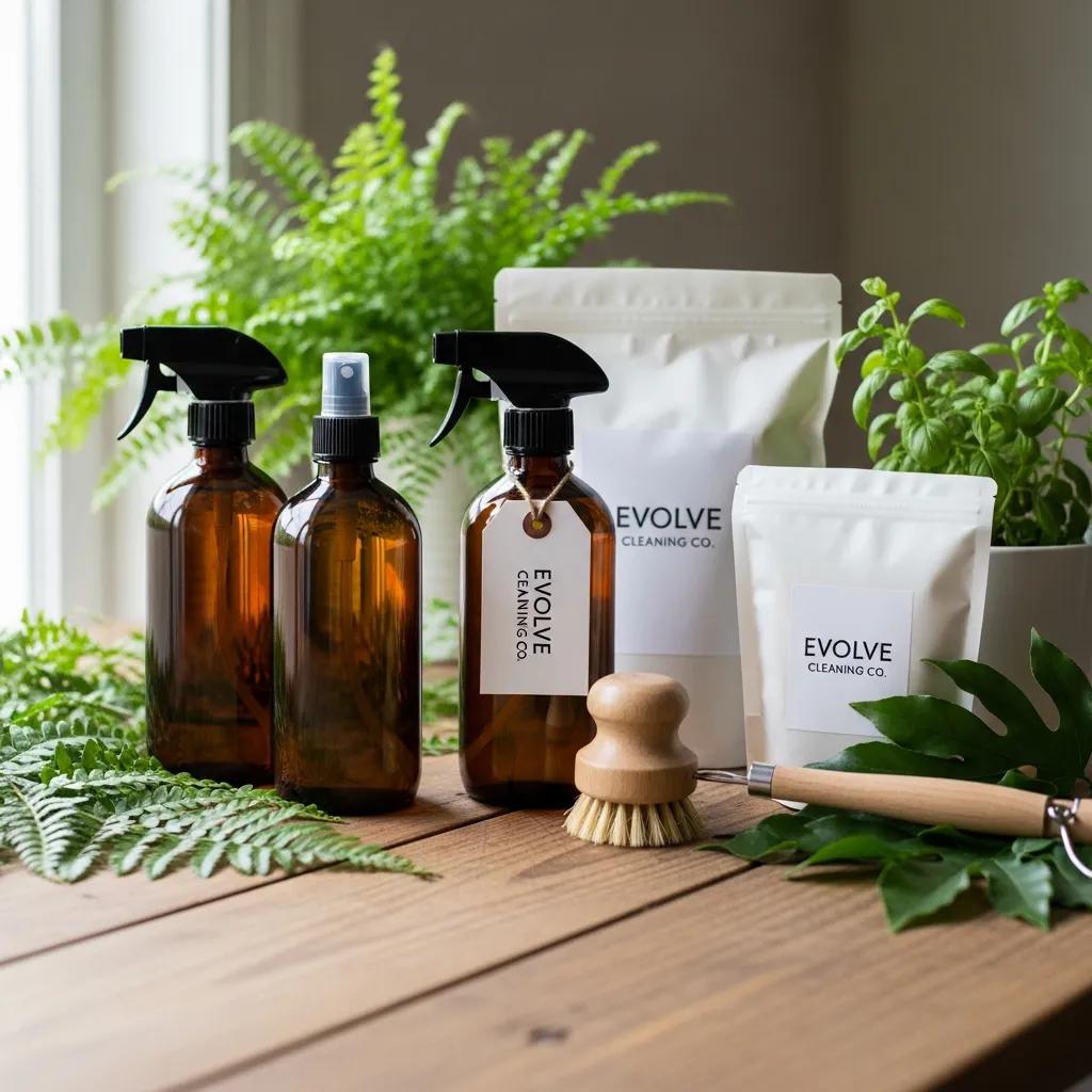 Eco-friendly cleaning products promoting sustainability in cleaning services