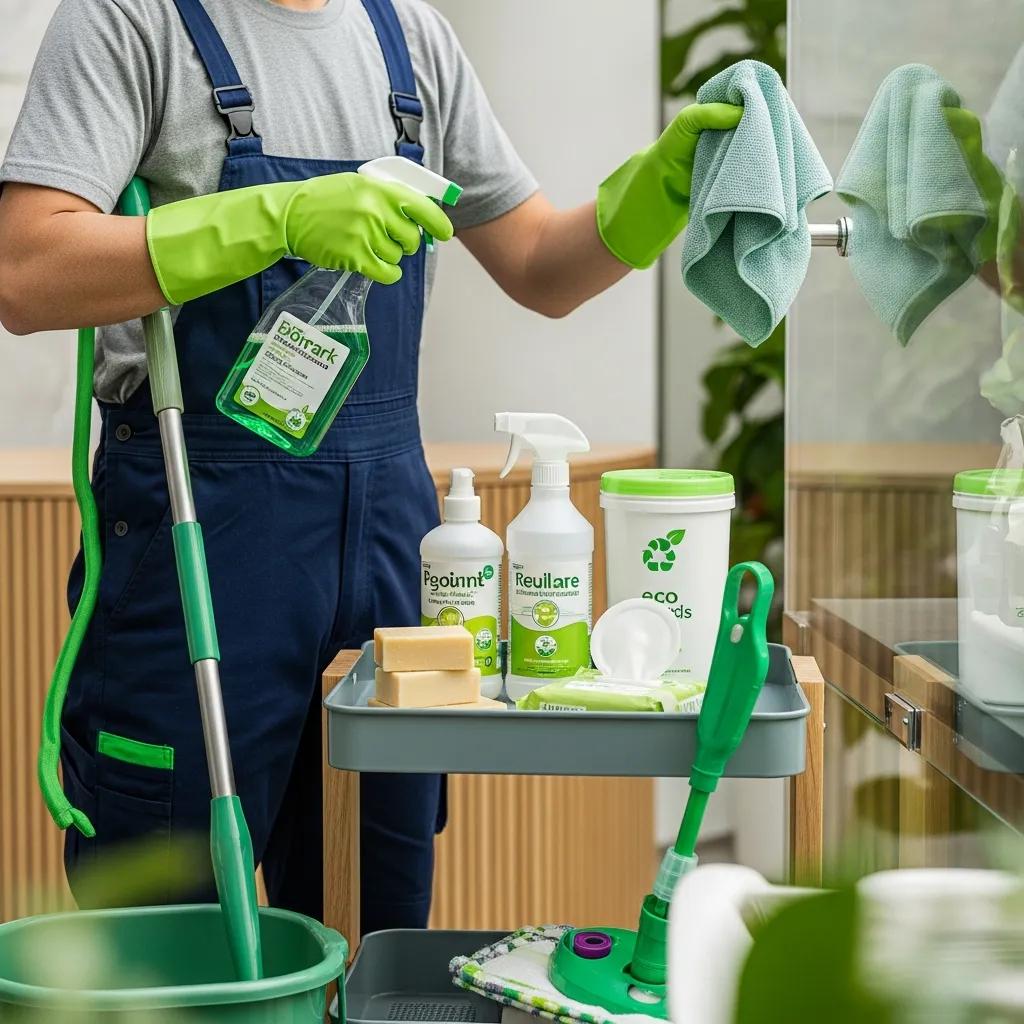 Eco-friendly cleaning techniques with biodegradable products and water-efficient equipment
