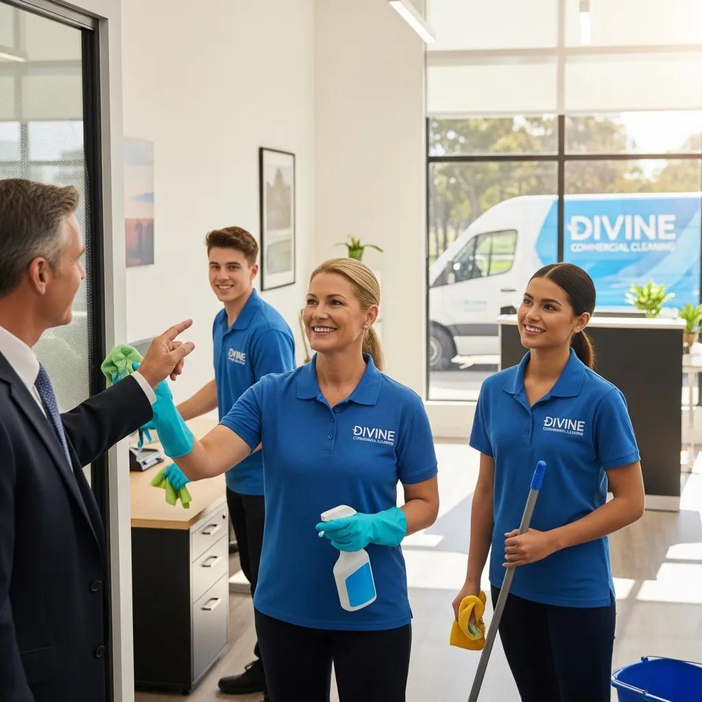 Small, family-run cleaning team delivering personalised service in a commercial building