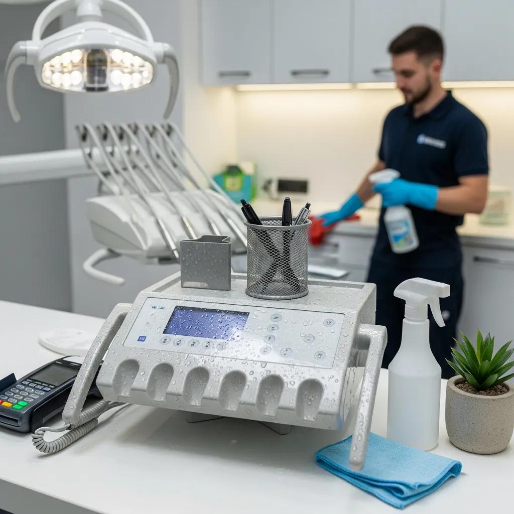 High-touch surfaces in a dental practice requiring special disinfection attention