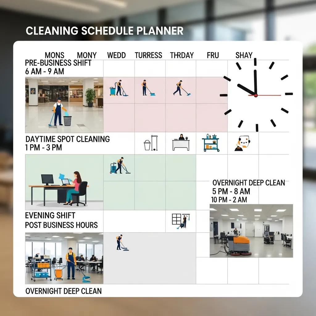 Graphic showing flexible scheduling options to reduce business disruption