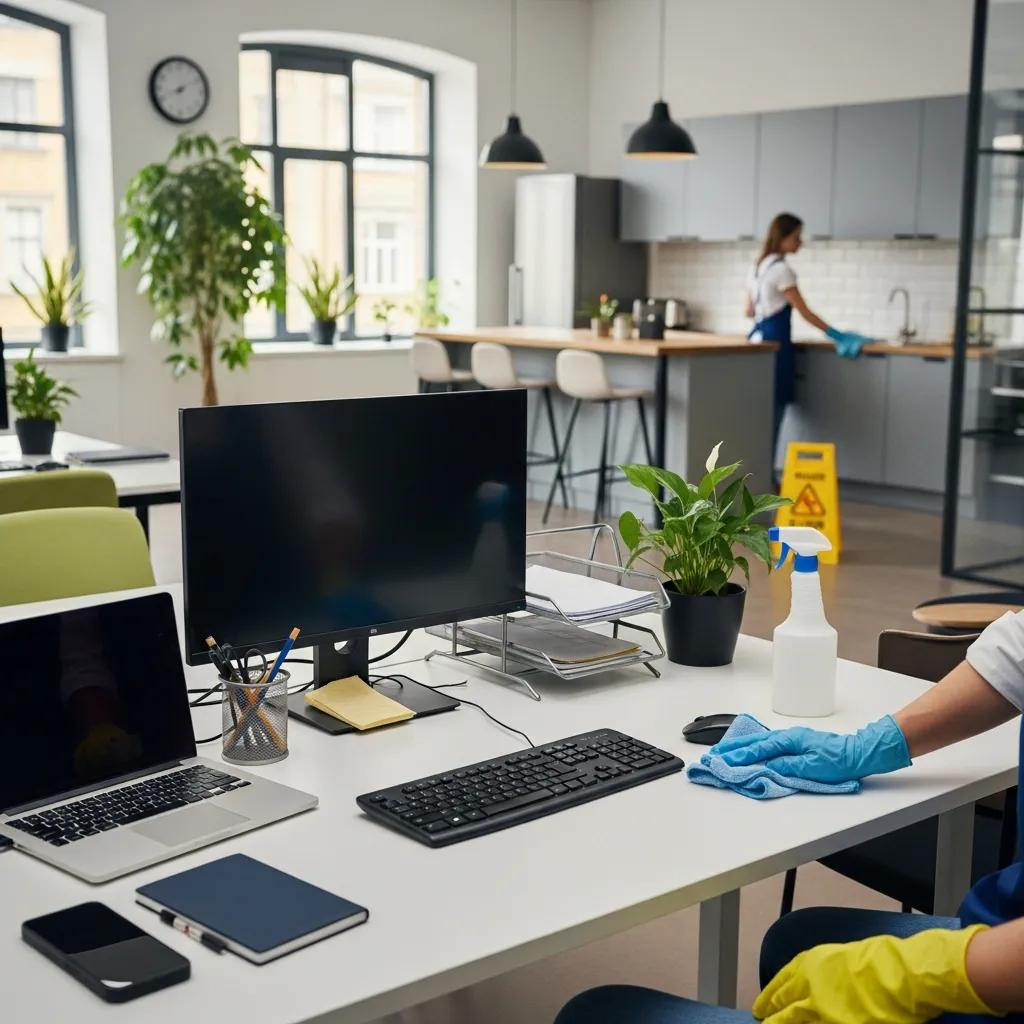 Key tasks of regular office maintenance cleaning in a modern workspace