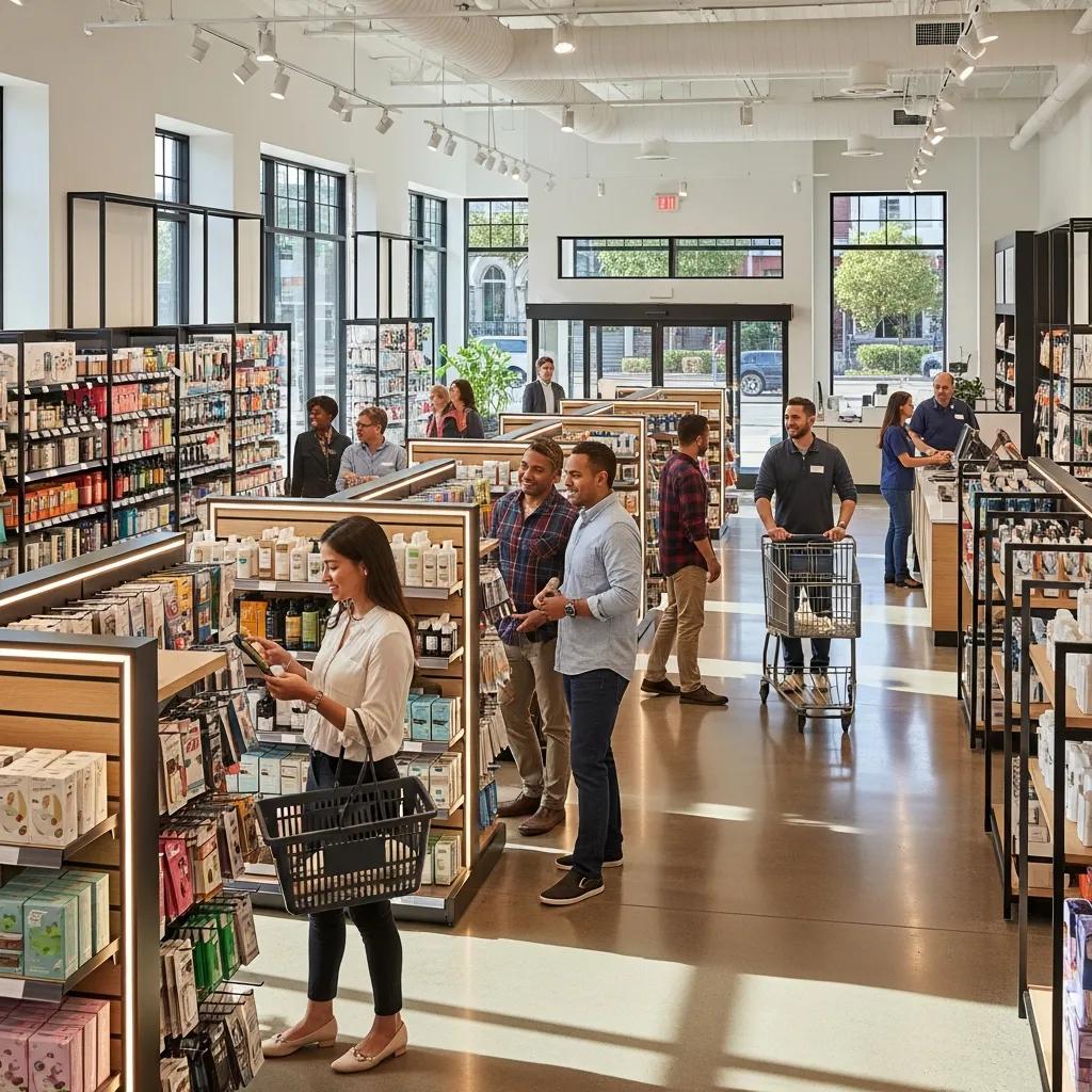 Pristine retail store interior highlighting cleanliness and customer engagement