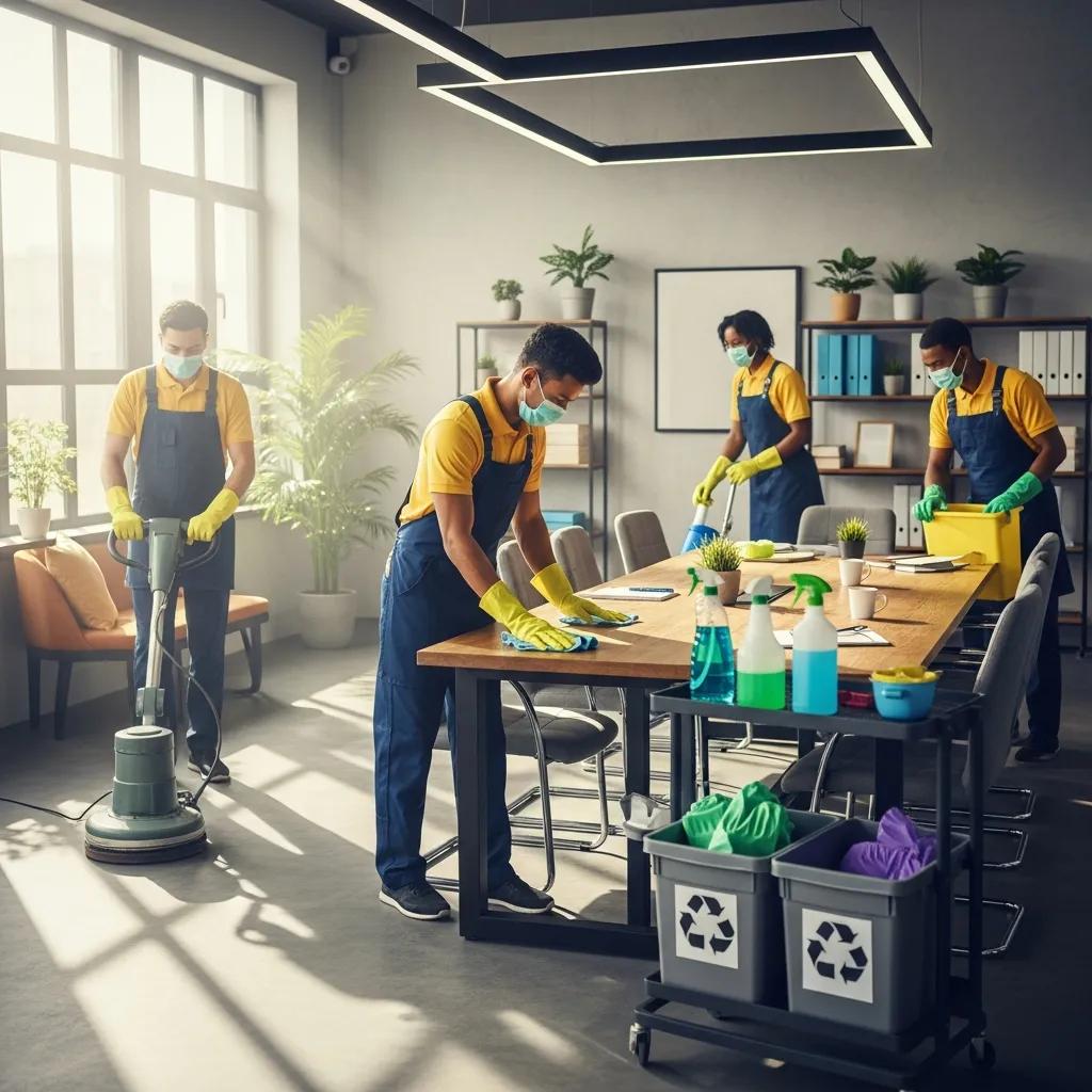 Professional cleaning team ensuring business safety through effective cleaning protocols