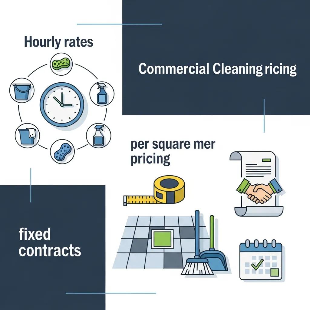 Diagram showing different commercial cleaning pricing models