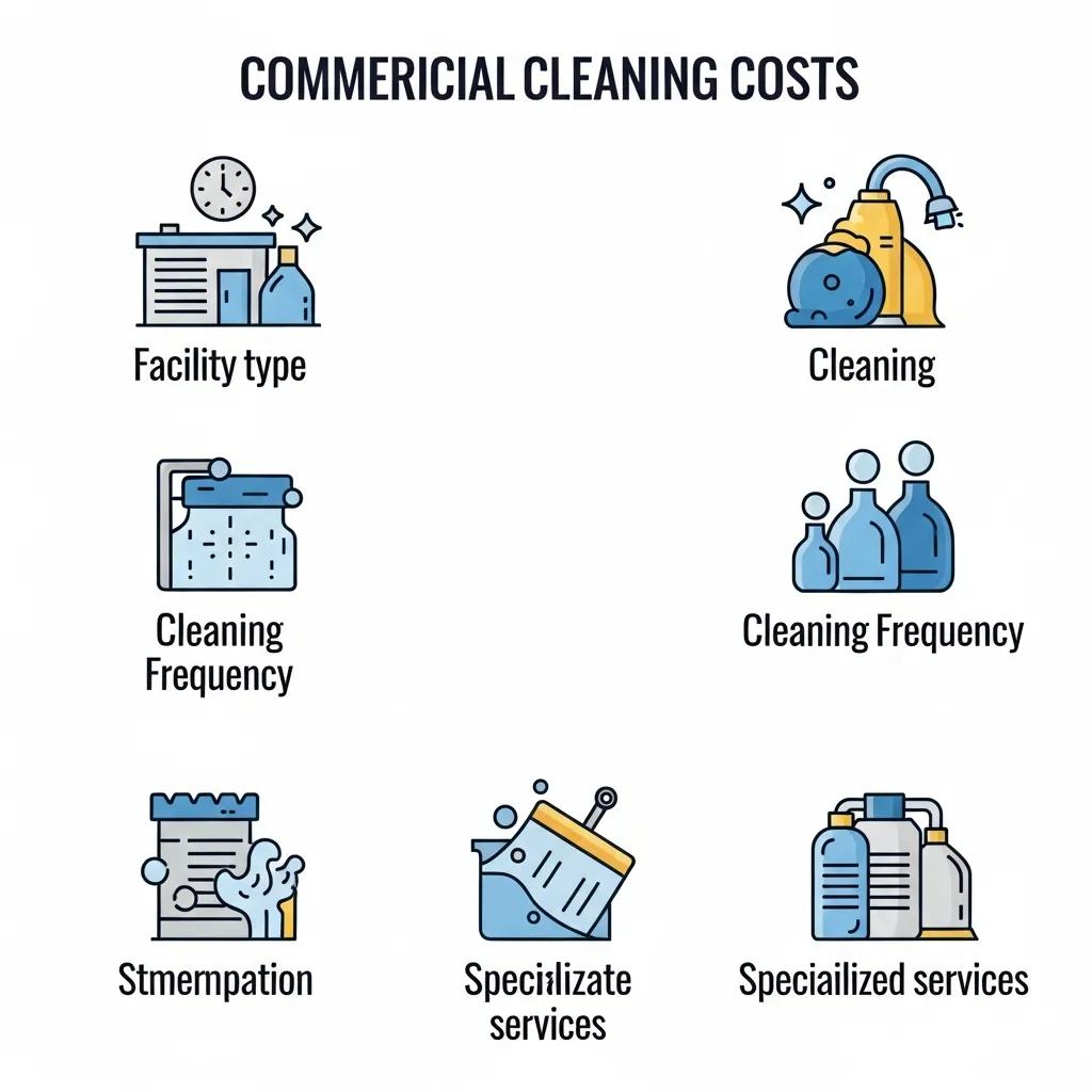 Diagram showing the main factors that influence commercial cleaning costs