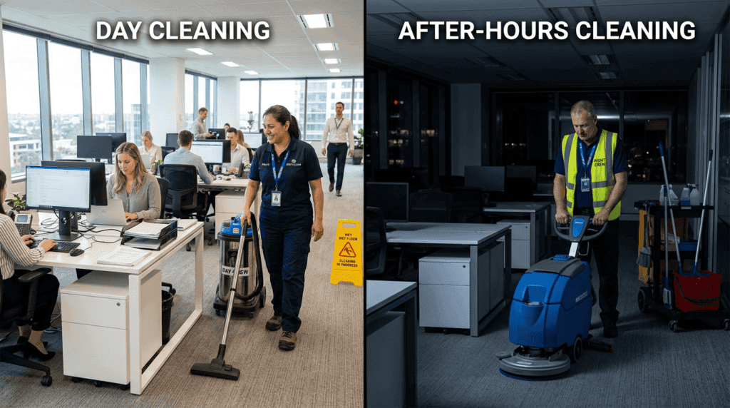 Day Cleaning vs After Hours Cleaning