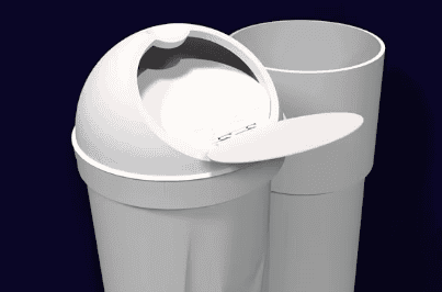 Modern white trash bins for commercial cleaning services in Australia.